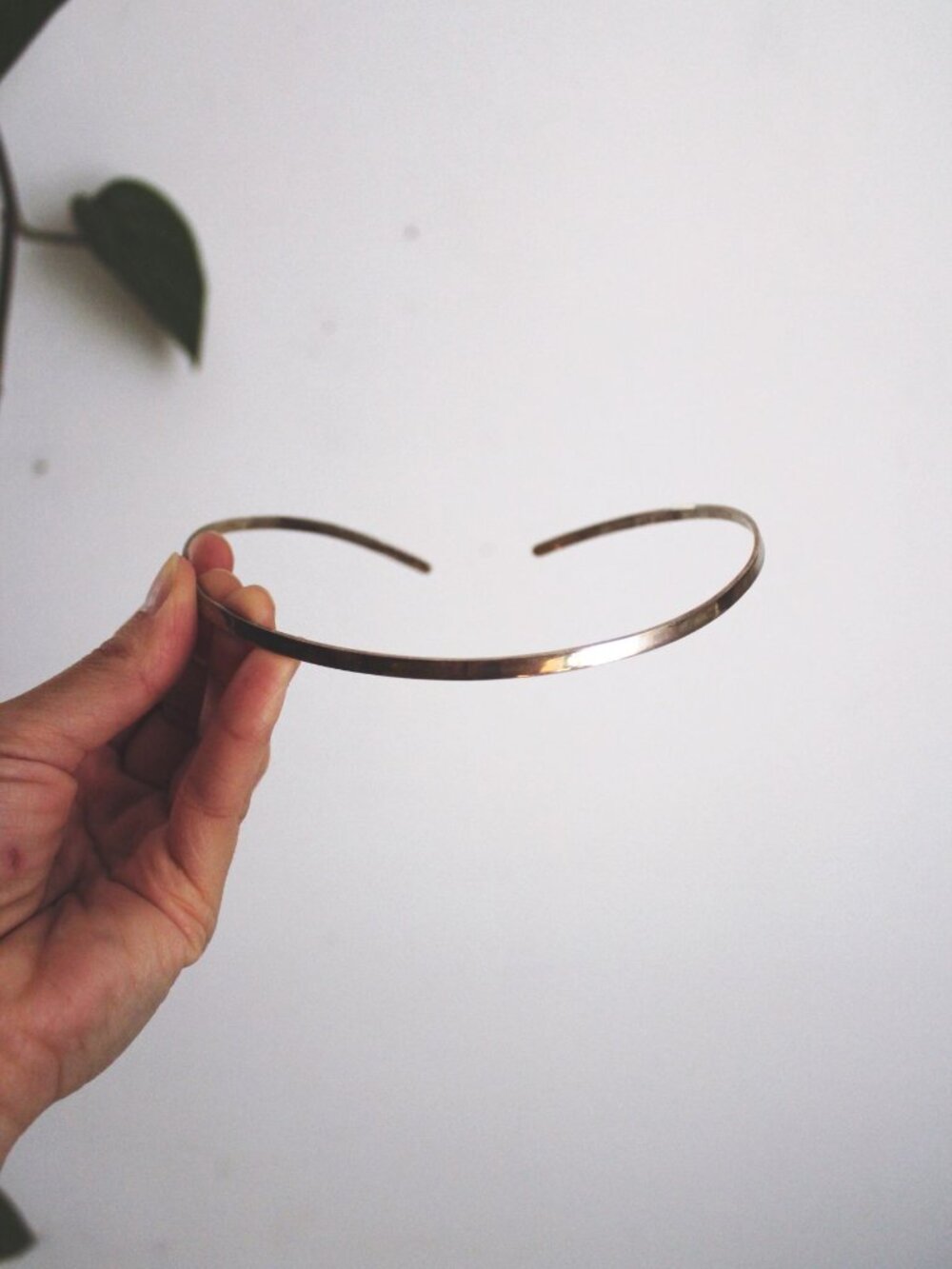 Vintage Modernist Sterling Silver Torc Necklace Torque Neck Ring Mexico Choker C